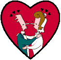 Gif animé coeur bisous